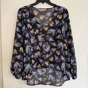 Multicolor Sheer Floral Blouse